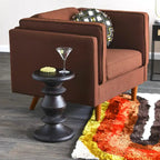 Massief houten bijzettafel of krukje in mid-century modern stijl
