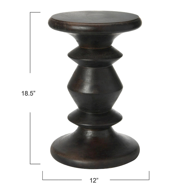 Massief houten bijzettafel of krukje in mid-century modern stijl