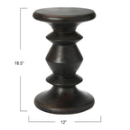 Massief houten bijzettafel of krukje in mid-century modern stijl