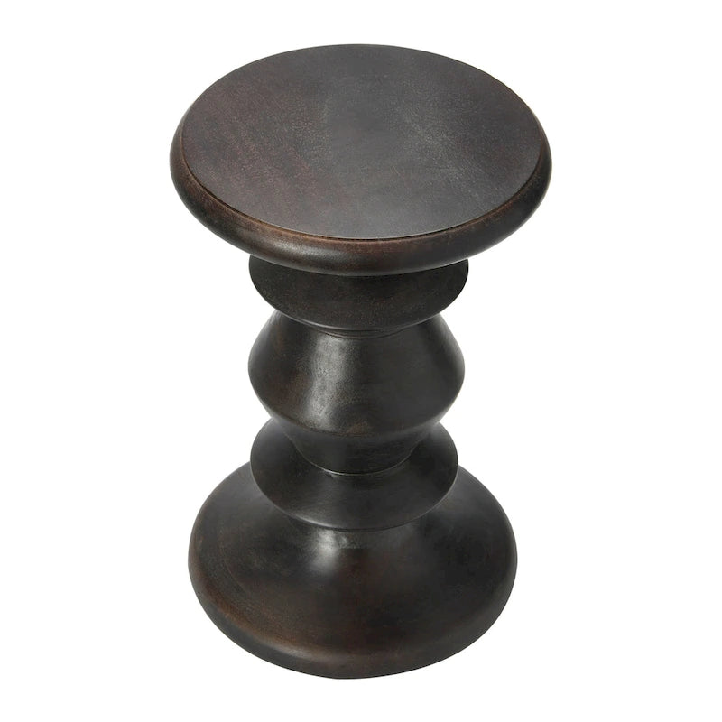 Massief houten bijzettafel of krukje in mid-century modern stijl