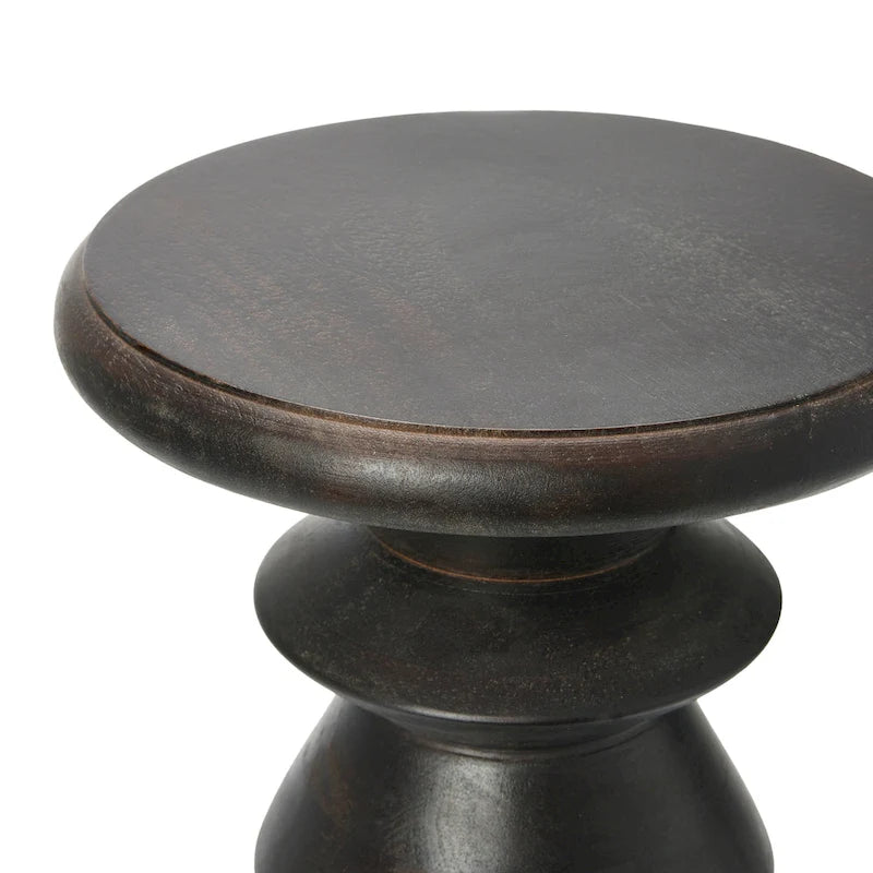 Massief houten bijzettafel of krukje in mid-century modern stijl