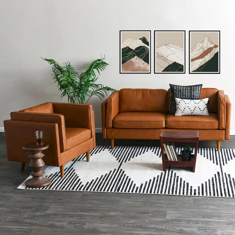 Massief houten bijzettafel of krukje in mid-century modern stijl