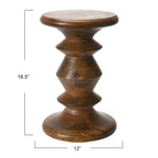 Massief houten bijzettafel of krukje in mid-century modern stijl