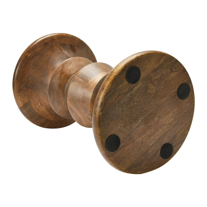 Massief houten bijzettafel of krukje in mid-century modern stijl