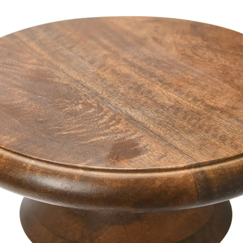 Massief houten bijzettafel of krukje in mid-century modern stijl