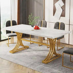 63-inch rechthoekige eettafel met metalen poten
