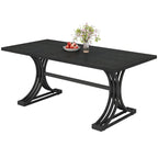 63-inch rechthoekige eettafel met metalen poten