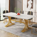 63-inch rechthoekige eettafel met metalen poten