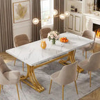 63-inch rechthoekige eettafel met metalen poten