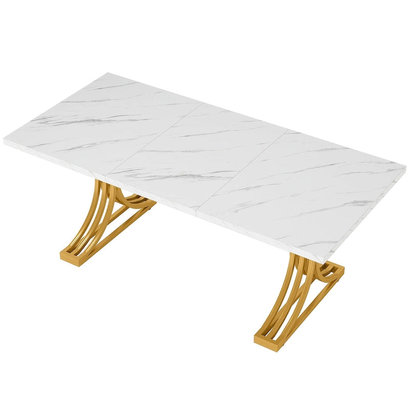63-inch rechthoekige eettafel met metalen poten