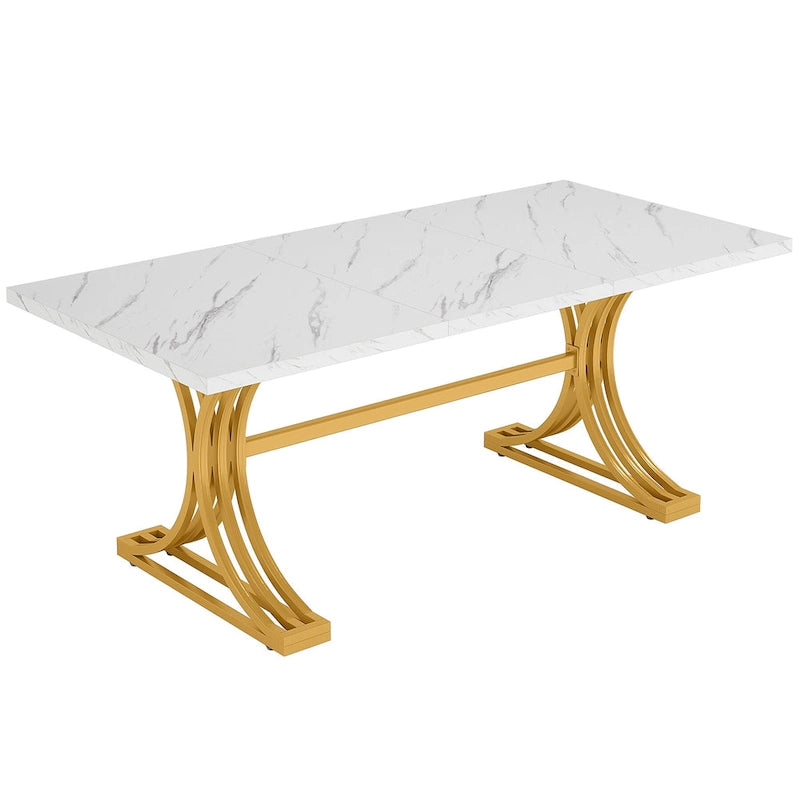 63-inch rechthoekige eettafel met metalen poten