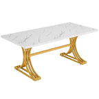 63-inch rechthoekige eettafel met metalen poten
