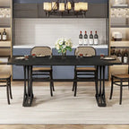 63-inch rechthoekige eettafel met metalen poten