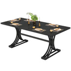 63-inch rechthoekige eettafel met metalen poten