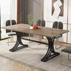 63-inch rechthoekige eettafel met metalen poten