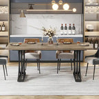 63-inch rechthoekige eettafel met metalen poten