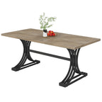 63-inch rechthoekige eettafel met metalen poten