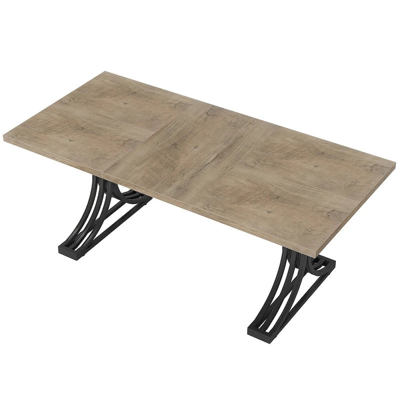 63-inch rechthoekige eettafel met metalen poten