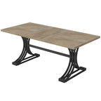 63-inch rechthoekige eettafel met metalen poten