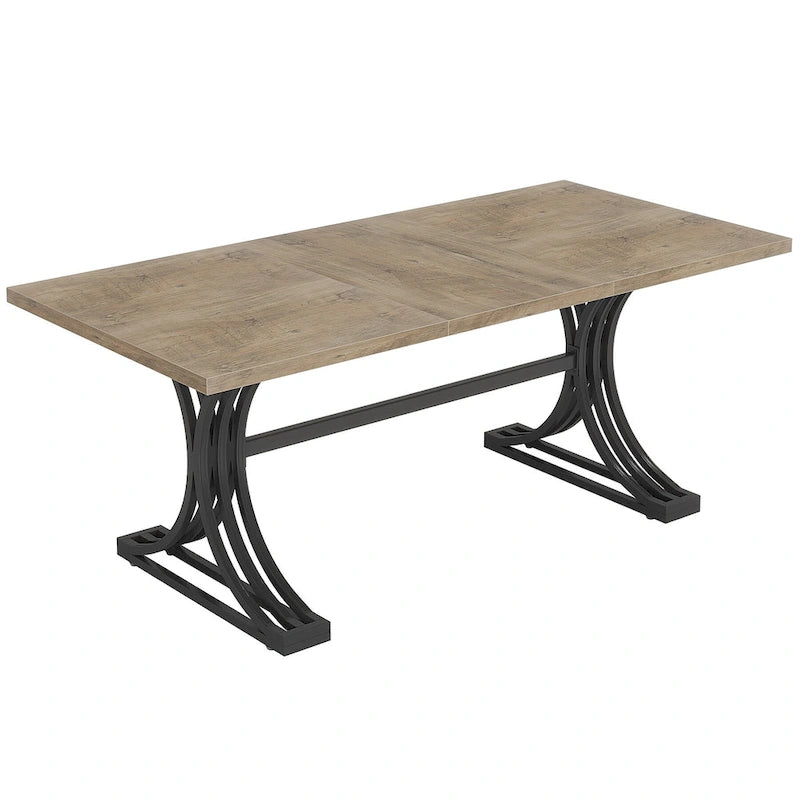 63-inch rechthoekige eettafel met metalen poten