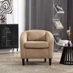 Stoffen fauteuil met kussen en en sierkussen