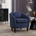 Stoffen fauteuil met kussen en en sierkussen