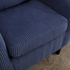 Stoffen fauteuil met kussen en en sierkussen