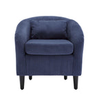 Stoffen fauteuil met kussen en en sierkussen