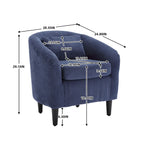 Stoffen fauteuil met kussen en en sierkussen