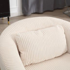 Stoffen fauteuil met kussen en en sierkussen