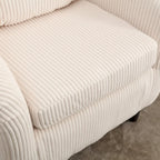Stoffen fauteuil met kussen en en sierkussen