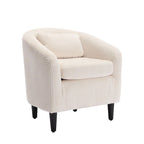 Stoffen fauteuil met kussen en en sierkussen