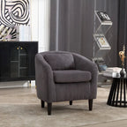 Stoffen fauteuil met kussen en en sierkussen
