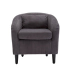 Stoffen fauteuil met kussen en en sierkussen
