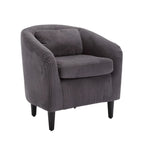 Stoffen fauteuil met kussen en en sierkussen