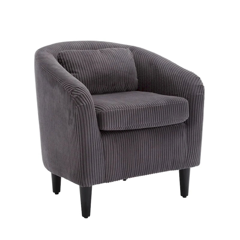 Stoffen fauteuil met kussen en en sierkussen