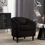 Stoffen fauteuil met kussen en en sierkussen
