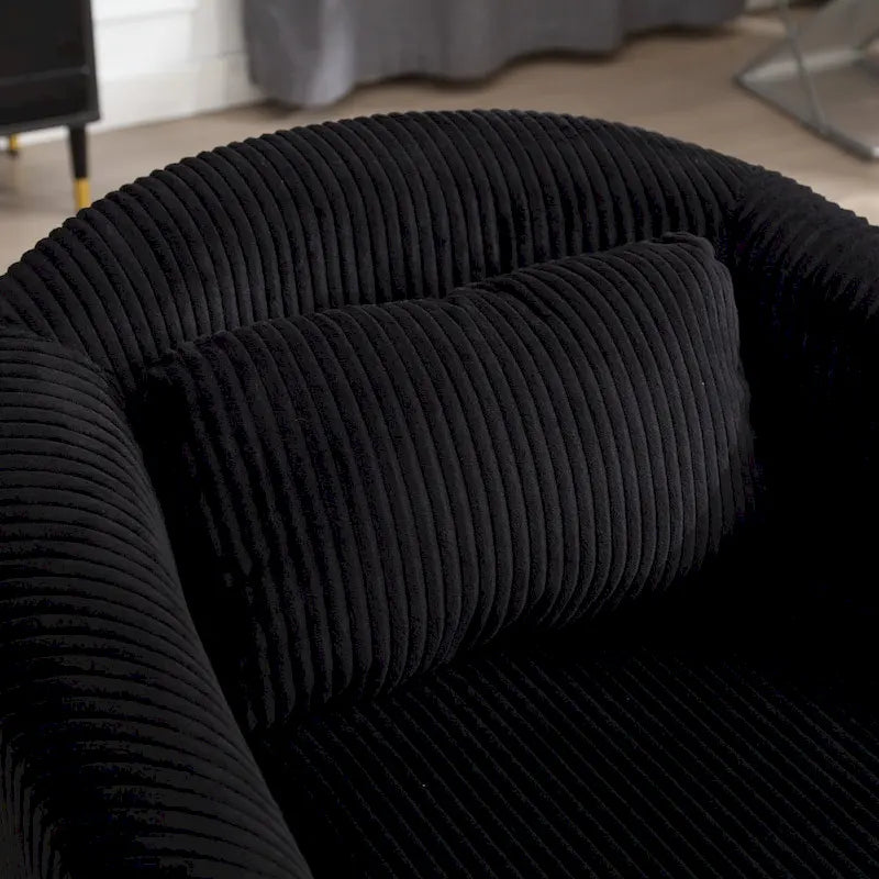 Stoffen fauteuil met kussen en en sierkussen