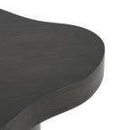 Houten Sokkel Bijzettafel met Afgerond Vierkant Bovenblad - Zwart of Bruin