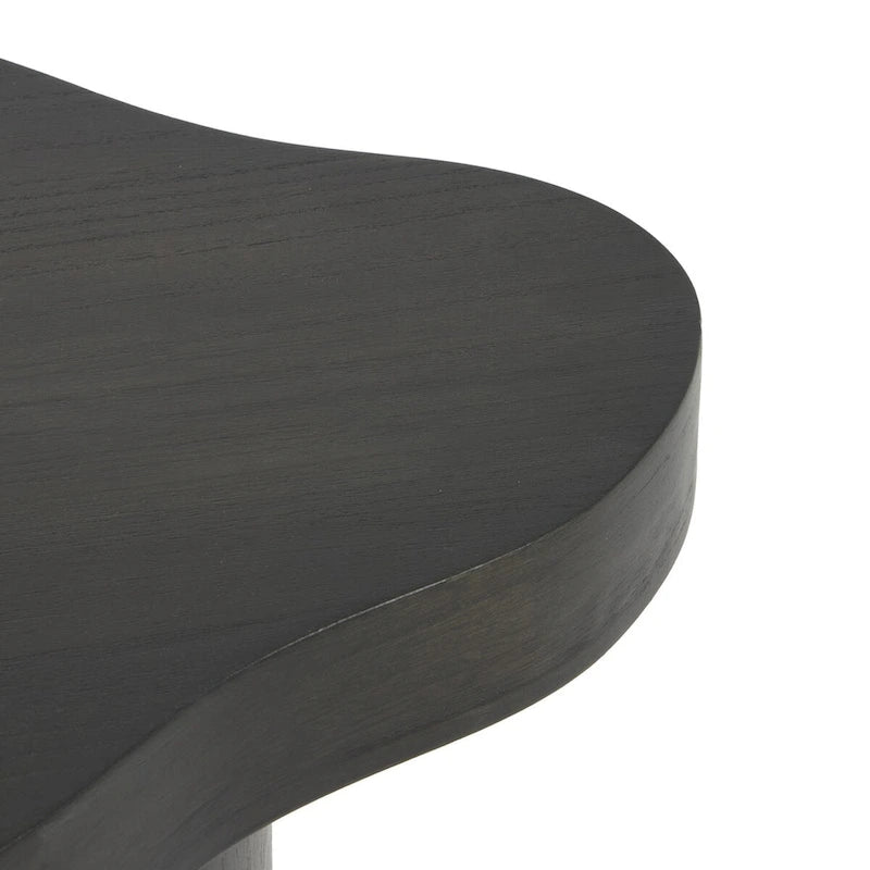 Houten Sokkel Bijzettafel met Afgerond Vierkant Bovenblad - Zwart of Bruin