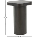 Houten Sokkel Bijzettafel met Afgerond Vierkant Bovenblad - Zwart of Bruin