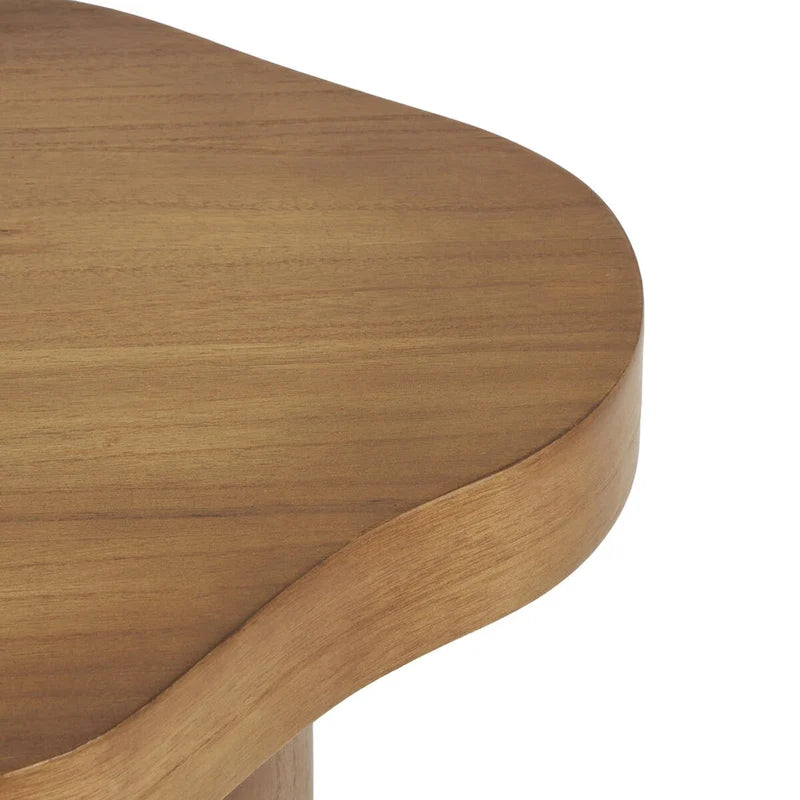 Houten Sokkel Bijzettafel met Afgerond Vierkant Bovenblad - Zwart of Bruin