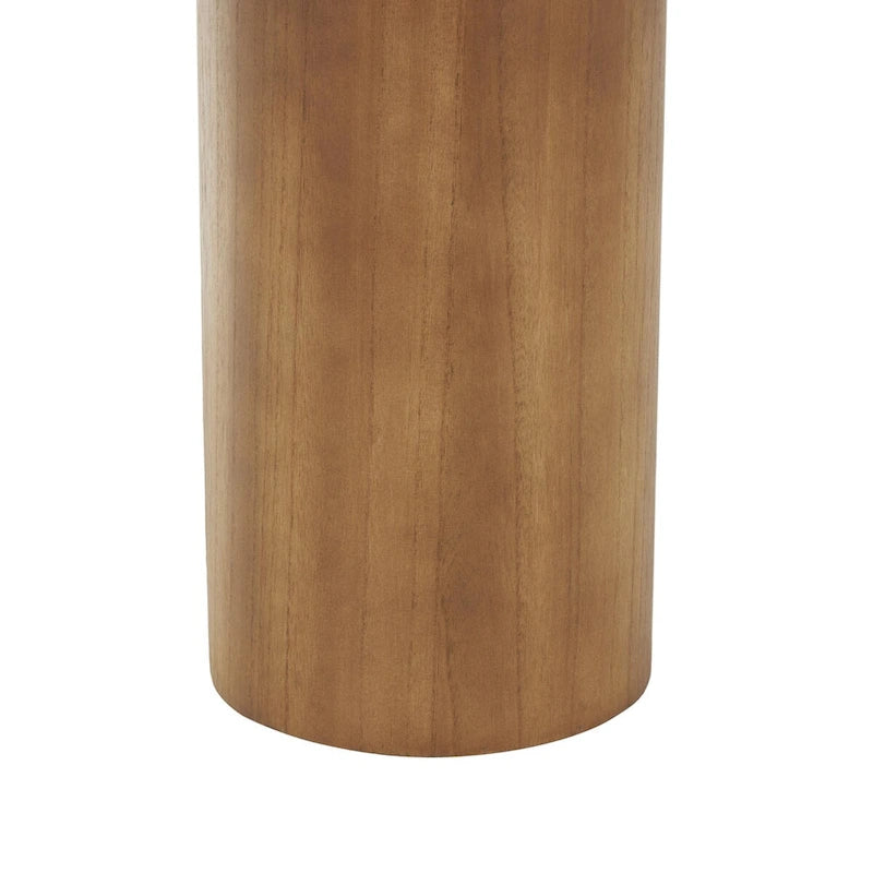 Houten Sokkel Bijzettafel met Afgerond Vierkant Bovenblad - Zwart of Bruin