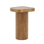 Houten Sokkel Bijzettafel met Afgerond Vierkant Bovenblad - Zwart of Bruin