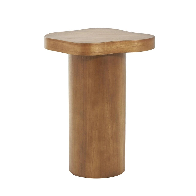 Houten Sokkel Bijzettafel met Afgerond Vierkant Bovenblad - Zwart of Bruin